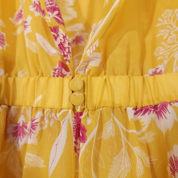 NEW Vince Camuto Floral Getaway Chiffon Duster Kimono Boho Yellow Plus Size 1X - Picture 5 of 14